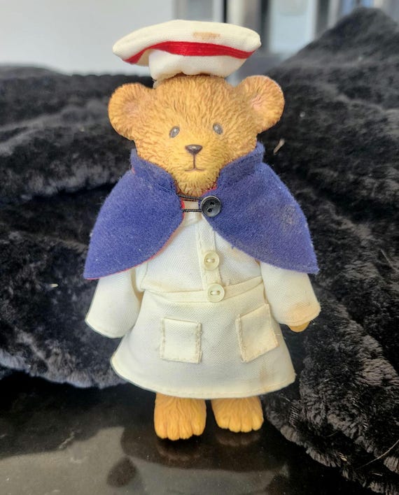 Vintage Russ "Town Bear" Nurse Figurine: Resin Collectible