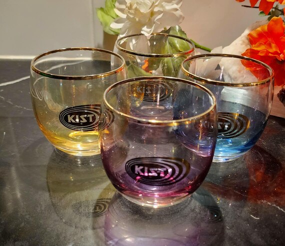 Vintage KIST Soda Glasses – Gold Rim 1950s Barware, Set of 4