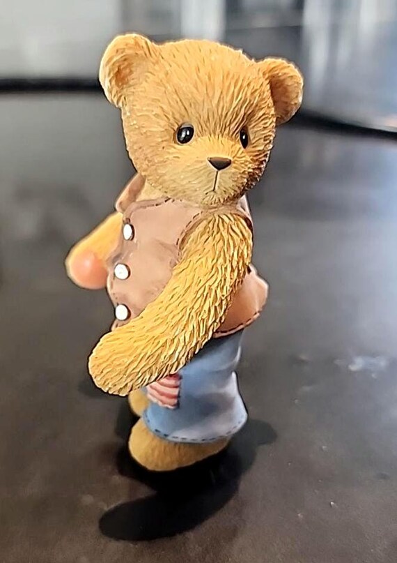 Cherished Teddies Bear Figurine: Enesco Collectible, Jeans and Vest