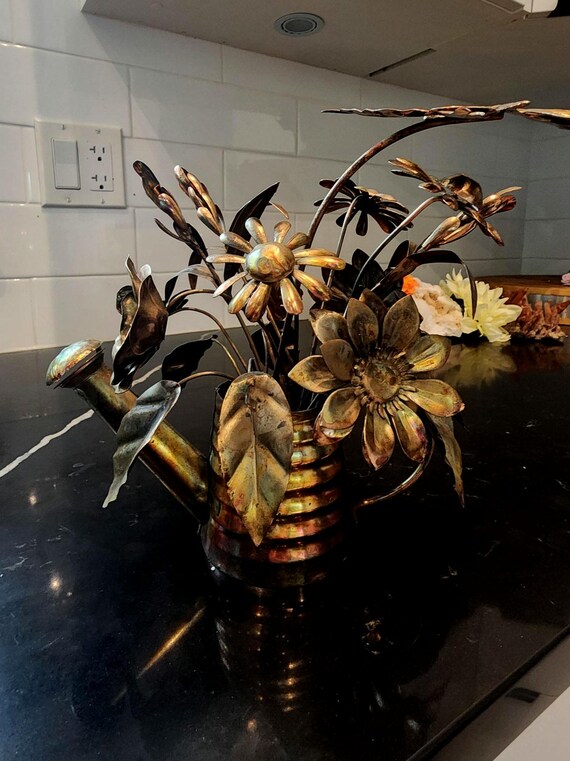 Vintage Brass Watering Can Music Box – "You Light Up My Life", Hong Kong