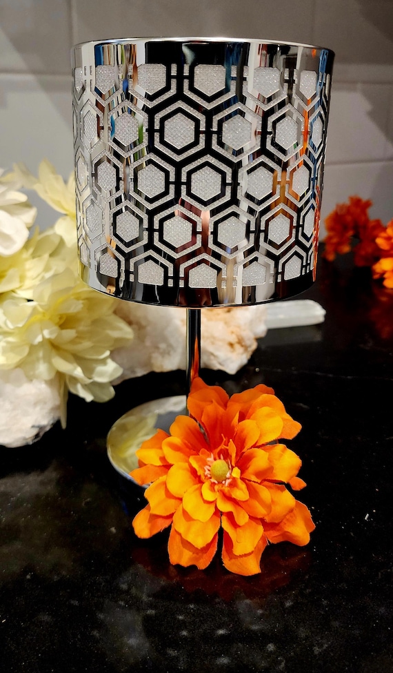 Partylite Silver-Plated Candle Holder – Geometric Tealight Lamp