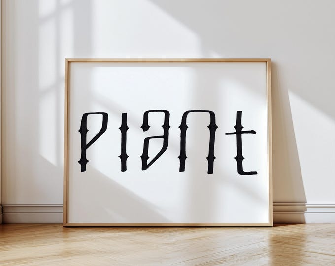 plant - minimal, hand-drawn, calligraphy
