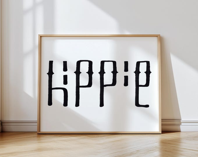 hippie - minimal, hand-drawn, calligraphy