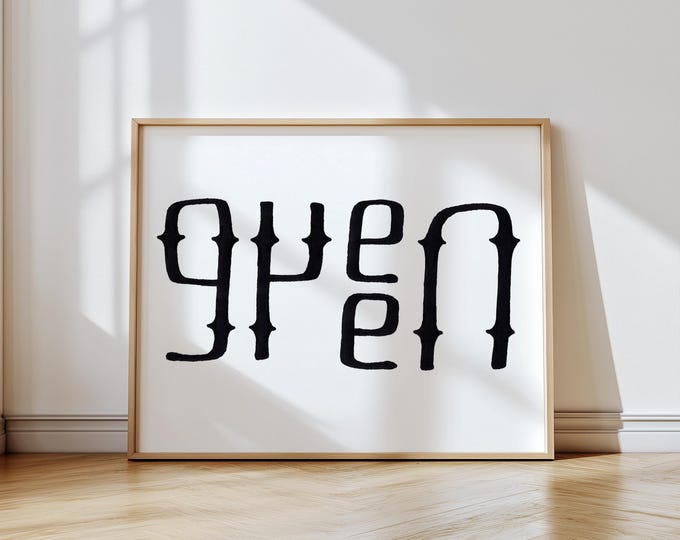 green - minimal, hand-drawn, calligraphy