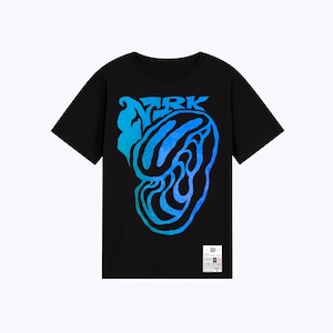 Schwarzes Oversize-Baumwoll-T-Shirt mit künstlerischem abstraktem Aufdruck | minimalistisches Unisex-Streetwear-Grafik-T-Shirt Graffiti