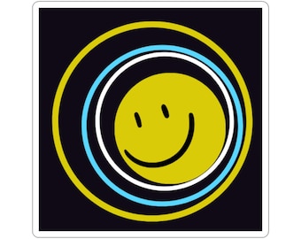 Fröhlicher Smiley Gesichtsaufkleber - Laptop, Wasserflasche Dekor