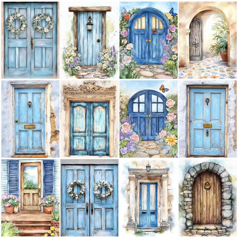 Rustic Doors Junk Journal Pages, Vintage Grunge (digital Download) - Etsy