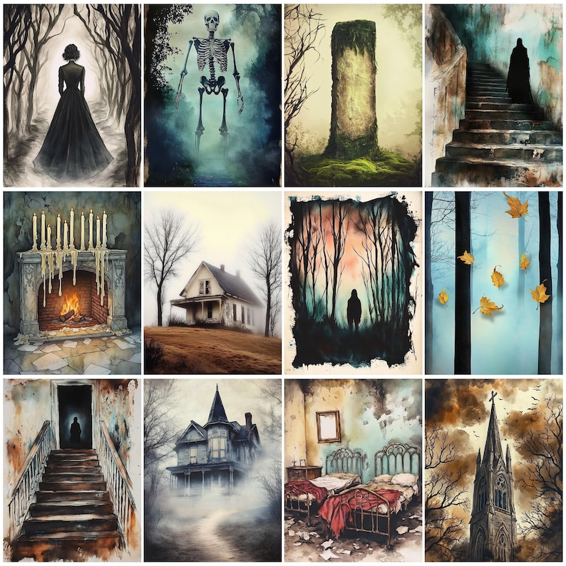 Gothic Junk Journal Pages Kit, Dark Witchy Ephemera (digital Download ...