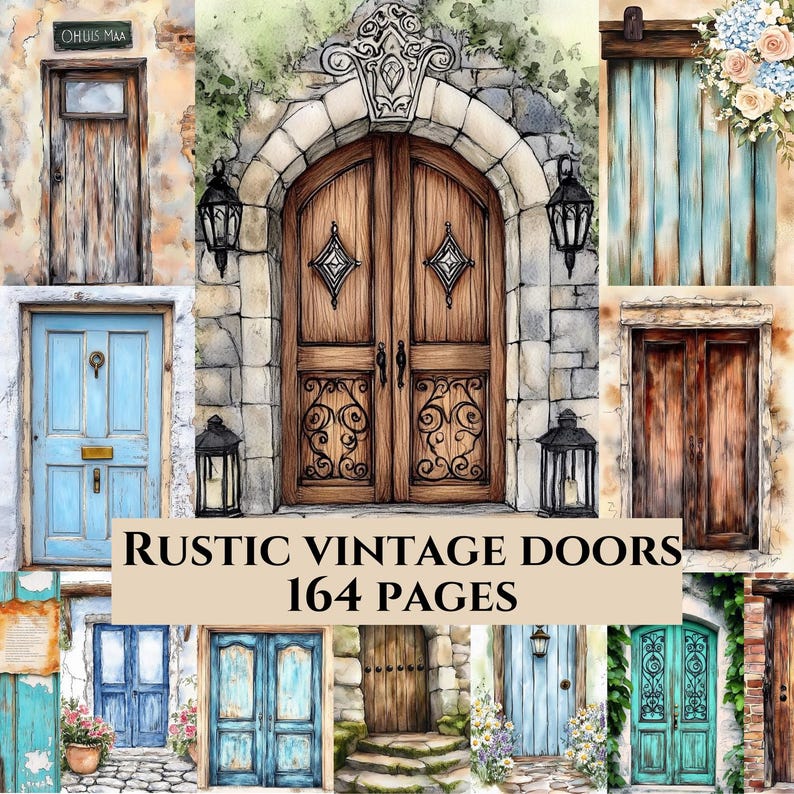 Rustic Doors Junk Journal Pages, Vintage Grunge (digital Download) - Etsy