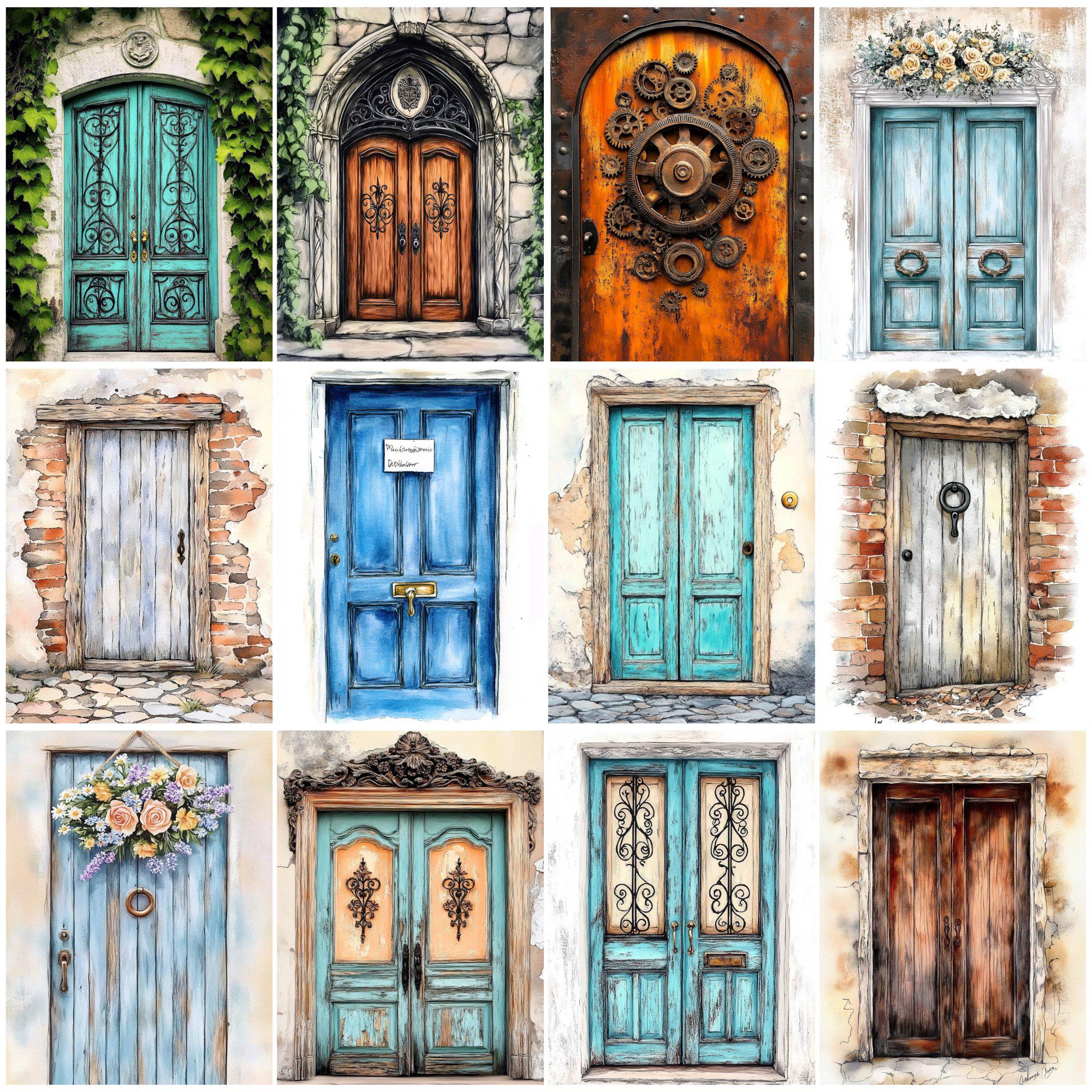 Rustic Doors Junk Journal Pages, Vintage Grunge (digital Download) - Etsy