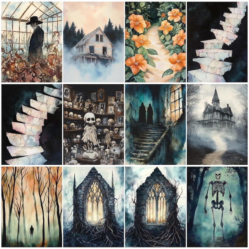 Gothic Junk Journal Pages Kit, Dark Witchy Ephemera (digital Download ...