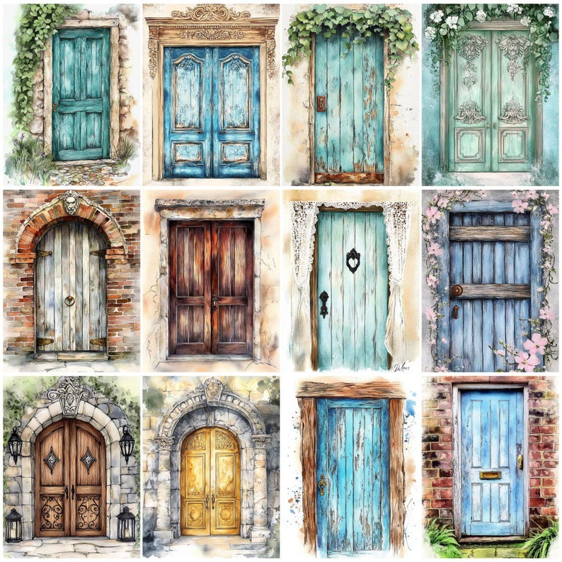 Rustic Doors Junk Journal Pages, Vintage Grunge (digital Download) - Etsy