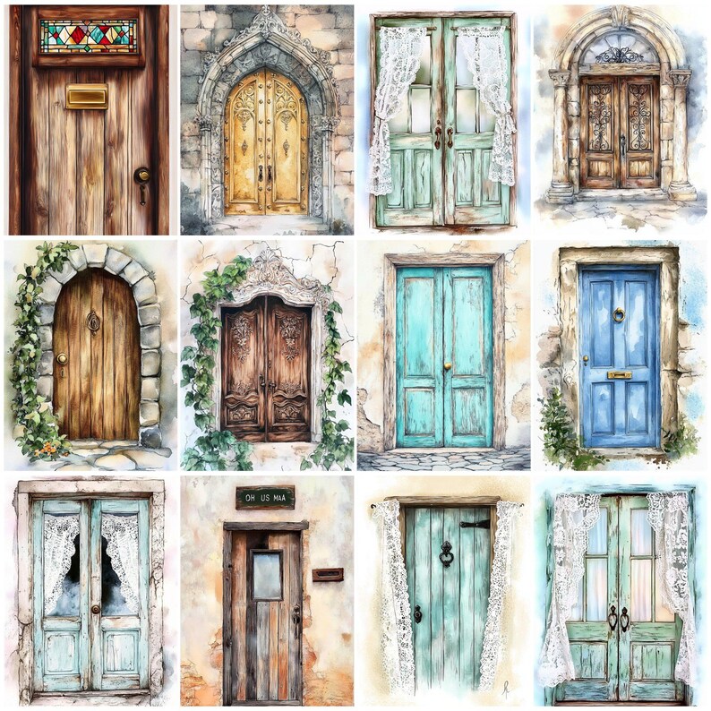 Rustic Doors Junk Journal Pages, Vintage Grunge (digital Download) - Etsy
