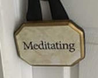 Meditating Hanging Plaque