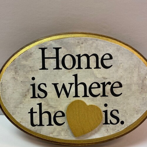 Home is Where the Heart is Hanging Wall Sign Etsy