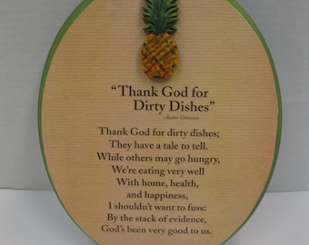 7x9 Thank God for Dirty Dishes- Edgar A. Guest