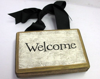 2 Sided Plaque "Welcome"-"In Session"
