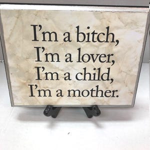 I&#39;m a bitch,  I&#39;m a lover, I&#39;m a child.........-with stand