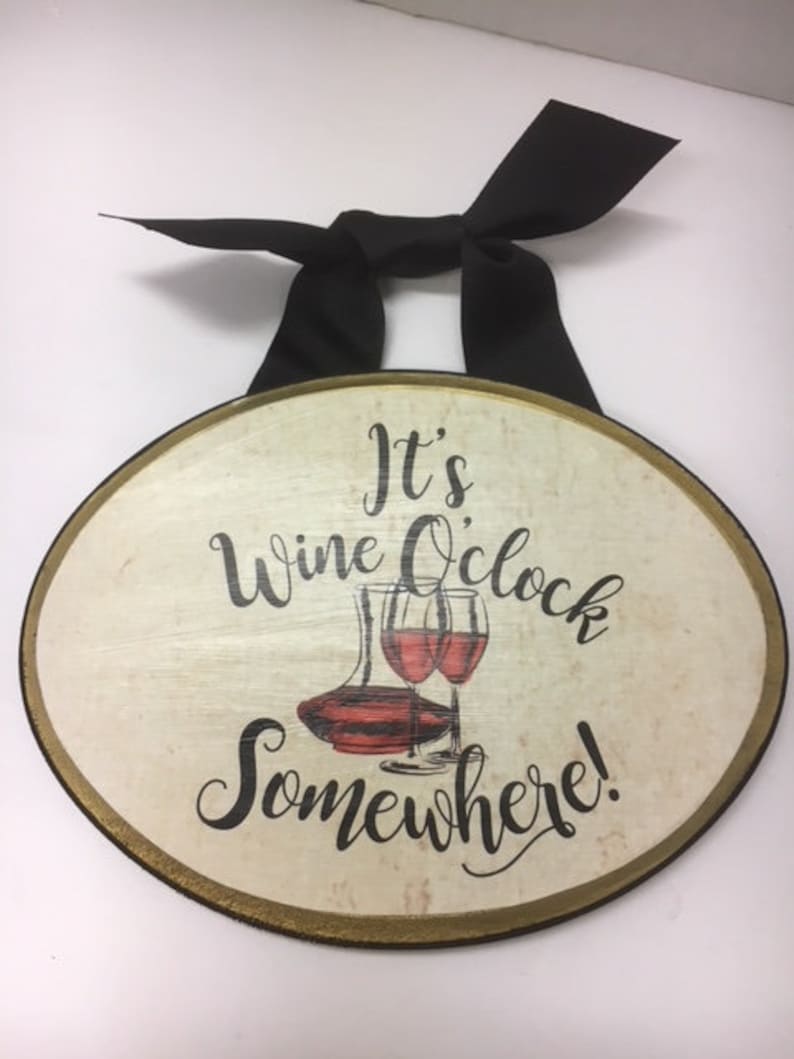 Placa de madera Hora del Vino de Mud Pie