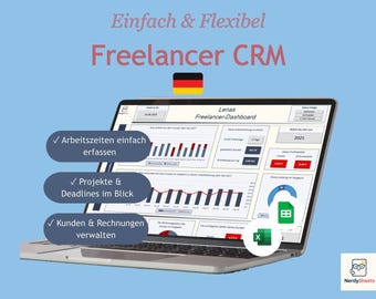Freelancer template for Excel & Google Sheets – time tracking, project management, client management + income overview