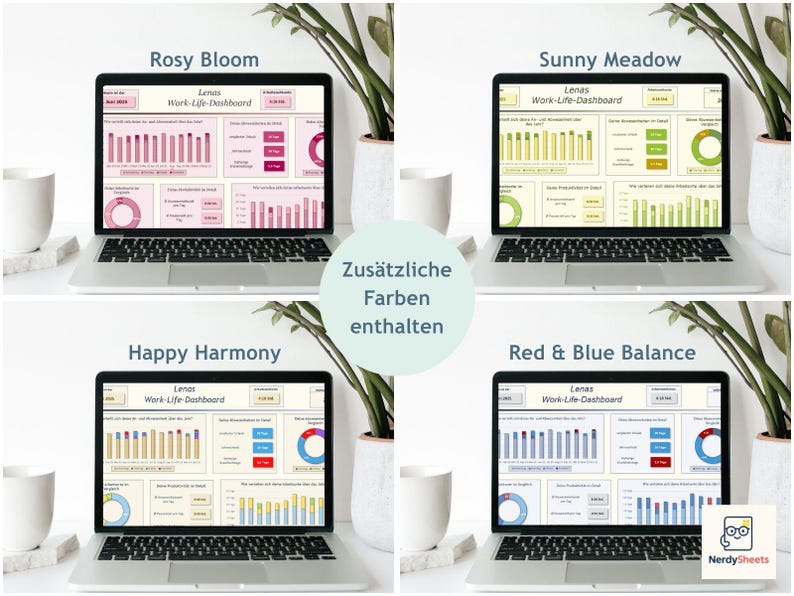 Time tracking template for Excel & Google Sheets – Timesheet template for office planner + vacation planner – Employee tracker + work-life dashboard image 12