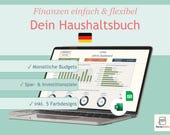 Haushaltsbuch Excel Deutsch – Finanztracker mit Sparzielen, Budgetplaner Google Sheets Vorlage