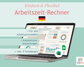 Time tracking template for Excel & Google Sheets – Timesheet template for office planner + vacation planner – Employee tracker + work-life dashboard