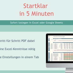 Household budget Excel template (German version) – financial tracker with savings goals, budget planner Google Sheets template image 4