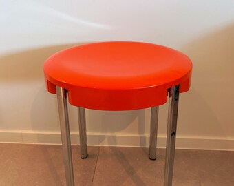 Vintage design oranje kruk Tabouret in Space Age-ontwerp (kan eenvoudig worden gedemonteerd)
