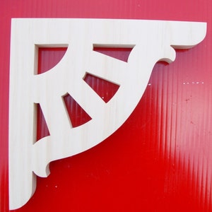 Four Screen Door Wood Brackets / Shelf Brackets / Victorian Gingerbread Screen Door Trim 6" x 6" x 3/4" image 2