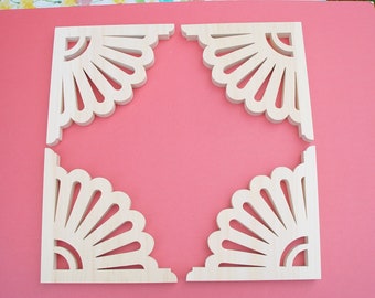 Four (4) Wood Screen Door Brackets 7 7/8" wide x 7 7/8" High