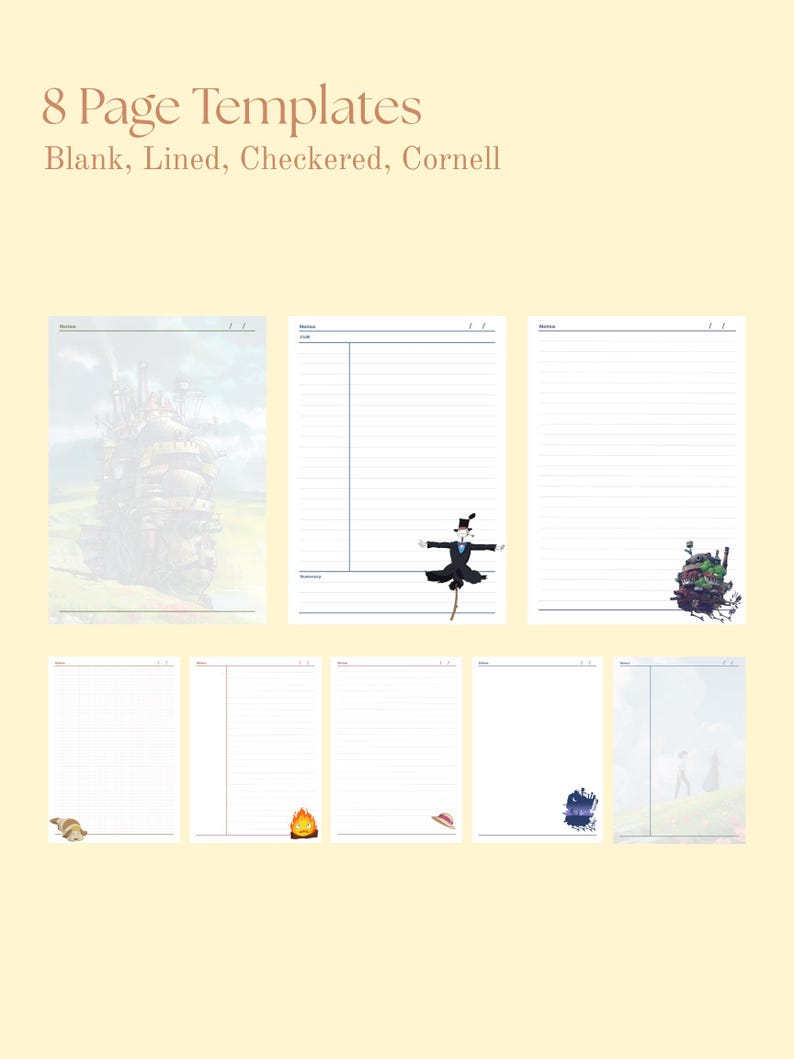 Howl’s Moving Castle Digital Notebook | Studio Ghibli Inspired Journal PDF | GoodNotes Digital Planner image 3