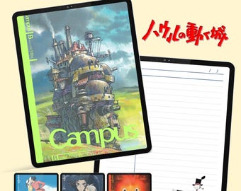 Howl’s Moving Castle Digital Notebook | Studio Ghibli Inspired Journal PDF | GoodNotes Digital Planner