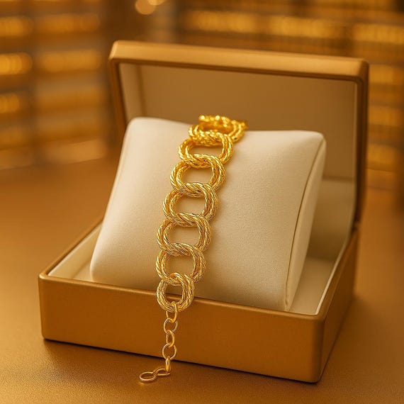 Bold Chunky Link Bracelet | Gold Plated Chain Bracelet | Dubai