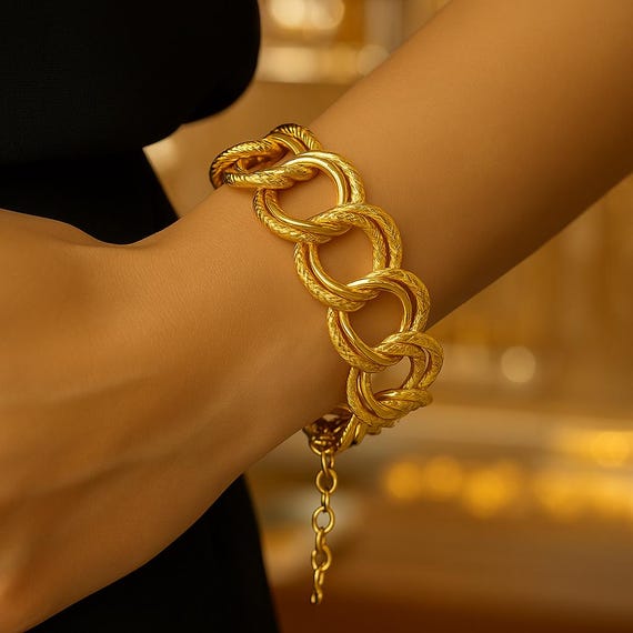 Bold Chunky Link Bracelet | Gold Plated Chain Bracelet | Dubai