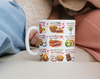 popular Kawaii Food Pun Couples Illustration | Valentine's Day PNG Digital Download