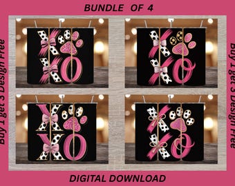 Pink Glitter XO Dog Paw Print SVG | Valentine Pet Design | Digital Download