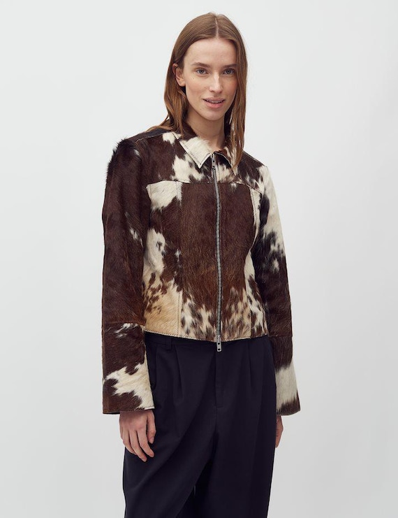 Handmade Hair-On Hide Cowhide Jacket Western Style Outerwear