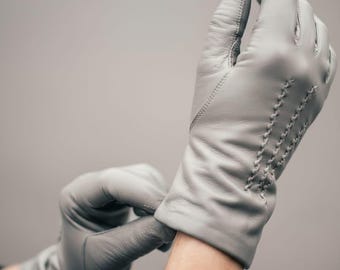 Genuine Sheepskin Leather Gloves | Elegant Short Dress Gloves for Winter & Daily Wear