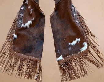 Handmade Hair-On Cowhide Leather Chinks – Western Fringe Rodeo Chaps