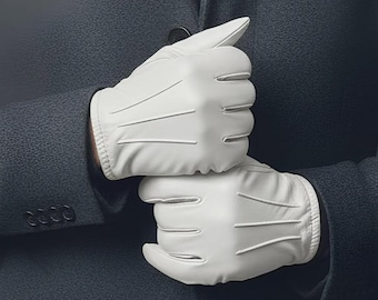 White Leather Dress Gloves | Elegant Minimalist Style