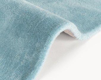 Hand Tufted Wool Area Rug Solid Light Blue for living Room or Home Decor
