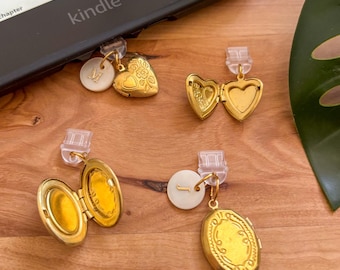 Capiz Shell Initial Kindle Charm: Personalized Locket Dust Plug