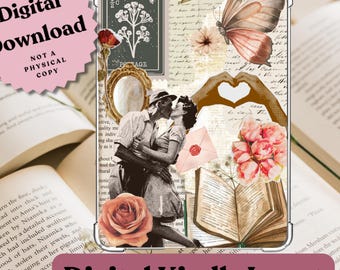 Vintage Love Story Kindle Insert: Clear Case Printable Accessory (Digital Download)