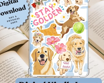 Golden Retrievers - Stay Golden - Kindle Insert: Clear Case Printable Accessory (Digital Download)
