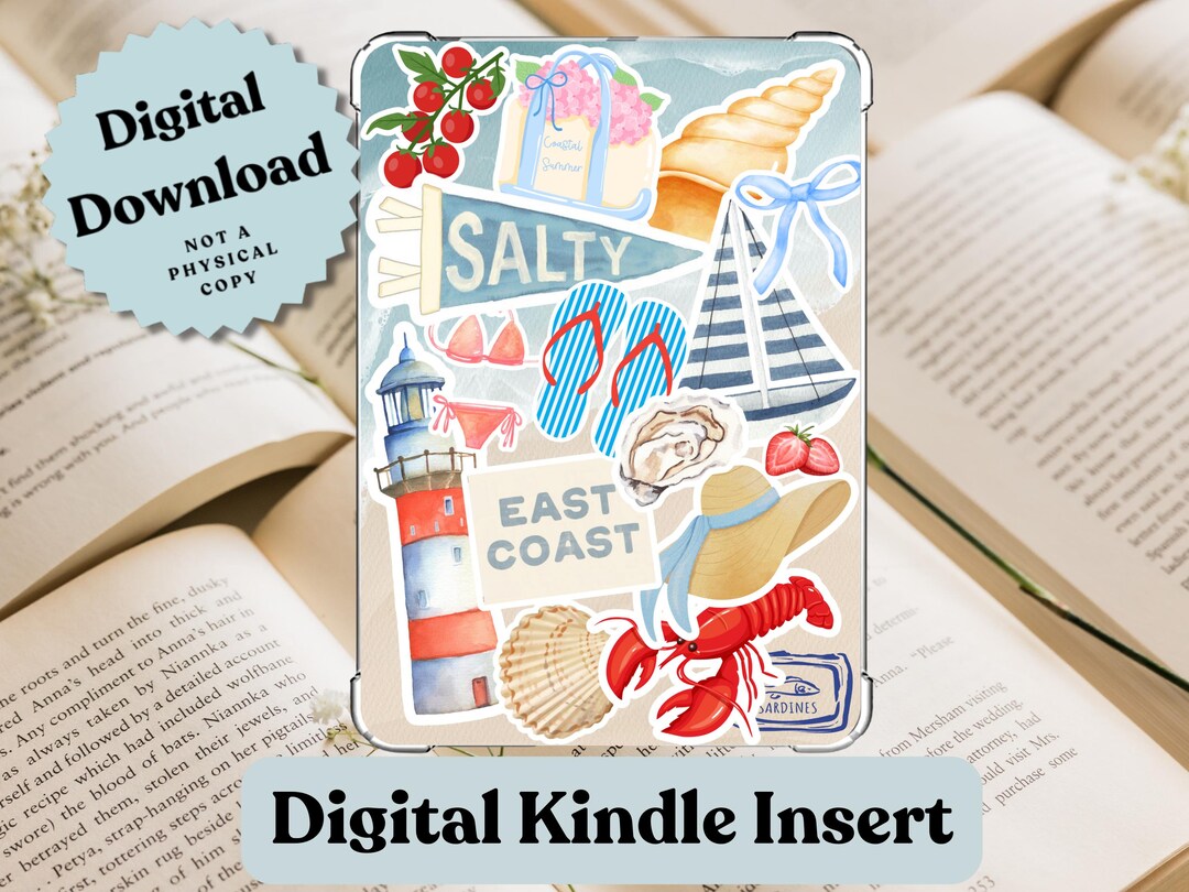 Coastal Summer Kindle Insert – East Coast Collage (digital Download) - Etsy