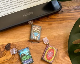 Bookish Kindle Charm: Classic Tiny Book USB-C Dust Plug
