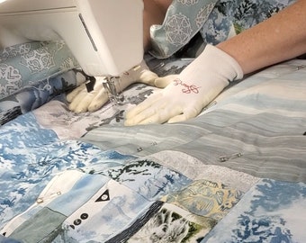 Trapunta invernale fatta a mano: decorazione da parete in fibra artistica, ricamo a mano libera