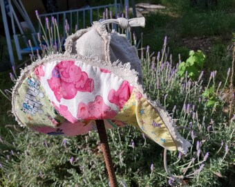 Cappello da festa del sole per bambini in tela a secchiello