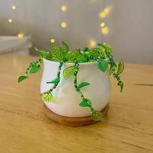 Green Vine Beaded Potted Plant